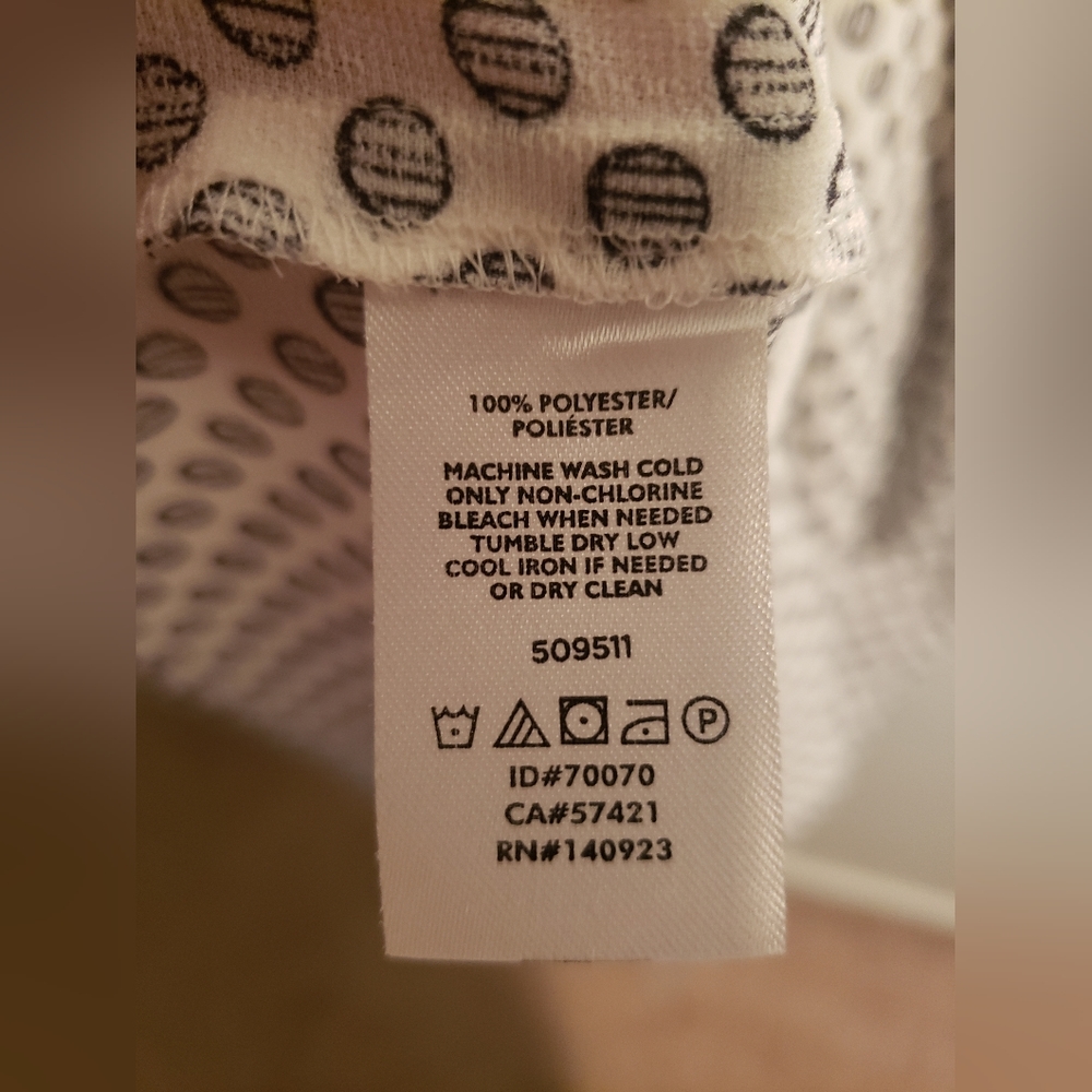 Ann Taylor Factory  White with black and white striped dots blouse - Picture 4 of 6